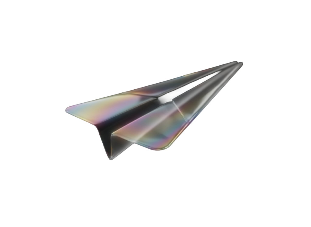 Avion en papier métallique mode bulle