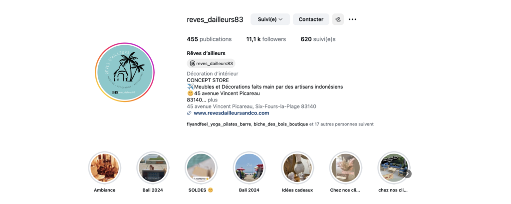 Image du compte Instagram Rêves d'Ailleurs 83